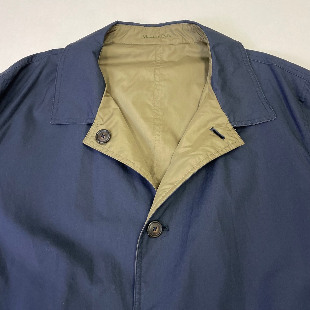 Massimo Dutti Reversible Car Coat Mens XXL Navy Blue Olive Green Jacket - Picture 7 of 16